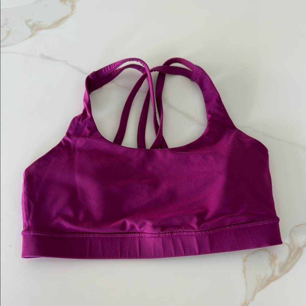 Purple Strappy Sports Bra